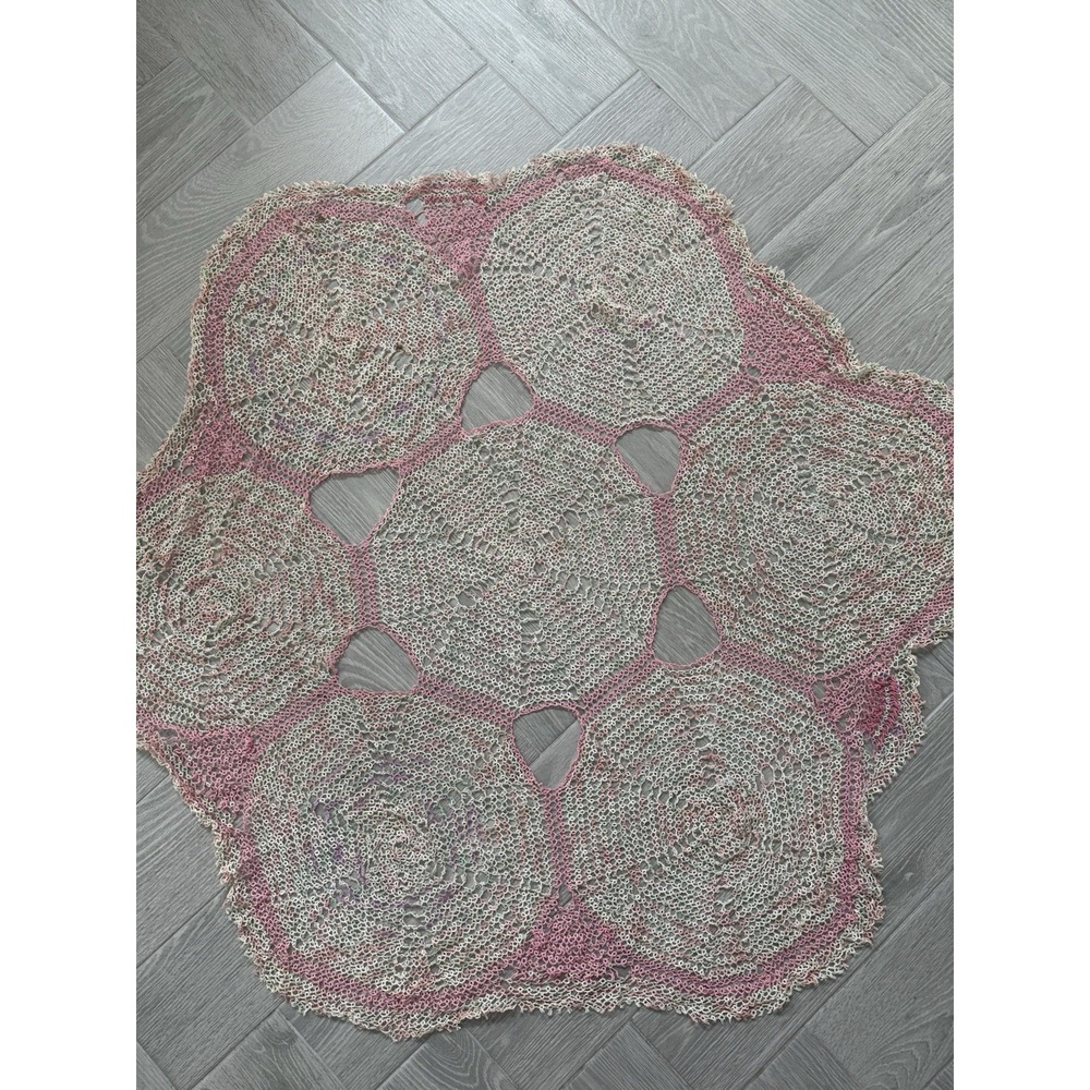 Vintage Crochet Doily Centerpiece Tabletop Centerpiece 45"